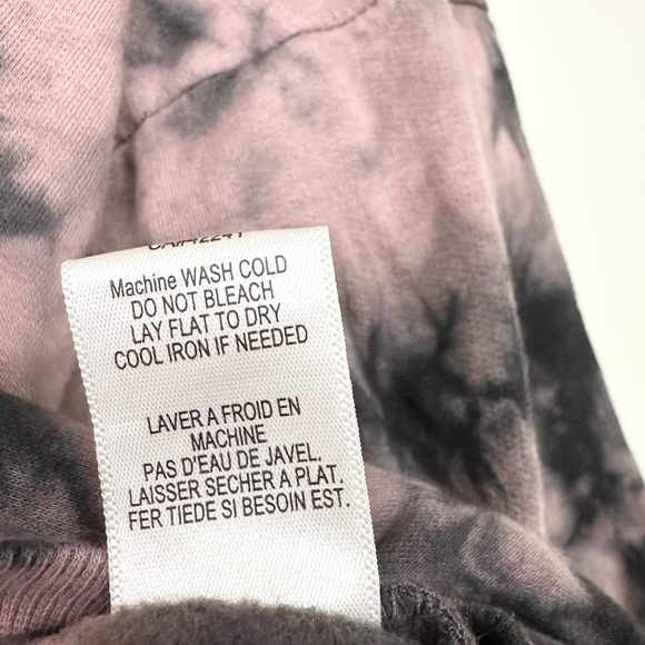 Young Fabulous & Broke Raissa Pink Black Tie Die Hoodie Snap Button Sleeves - Picture 12 of 12